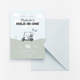 Invitación Golf de Boys Hole-In-One 1er cumpleaños