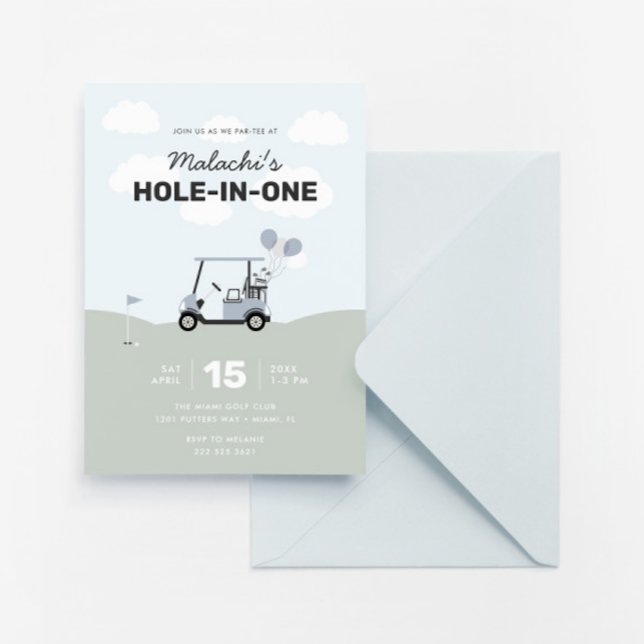 Invitación Golf de Boys Hole-In-One 1er cumpleaños (Subido por el creador)