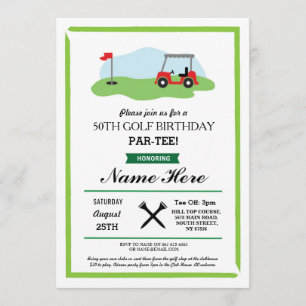 Invitación Golf de la fiesta de cumpleaños cualquier 60.a
