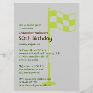 Invitación Golf del golfista Golfing el 50.o cumpleaños de la