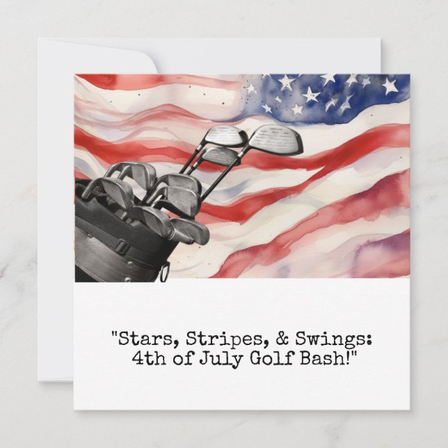 Invitación Golf  Día de la Independencia del 4 de julio (Anverso)