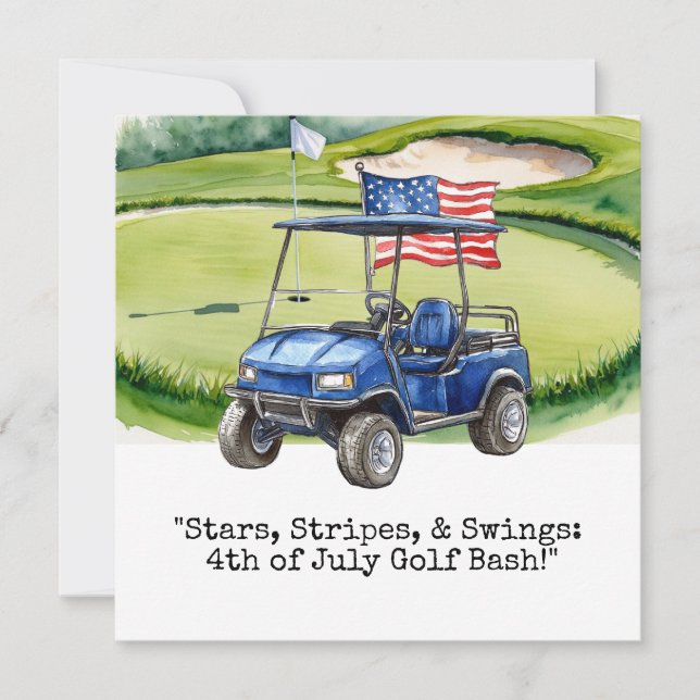 Invitación Golf  Día de la Independencia del 4 de julio (Anverso)