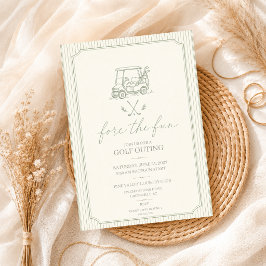 Invitación Golf Elegante Verde Salvia Club Minimal Lujo