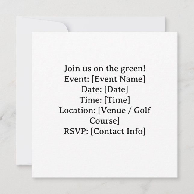 Invitación Golf Florida con temática de jubilación de flamenc (Reverso)