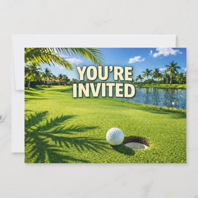 Invitación Golf Florida temática te invitamos (Anverso)