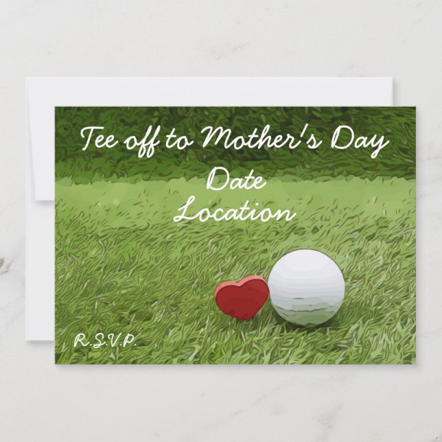 Invitación Golf fuera del Día de la Madre con bola de golf (Anverso)