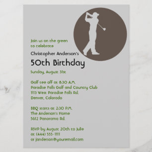 Invitación Golf golf Golf Golf Golf Golf 50th Cumpleaños
