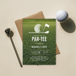 Invitación Golf Golfer Golfing Minimalistas Hombres 30 cumple