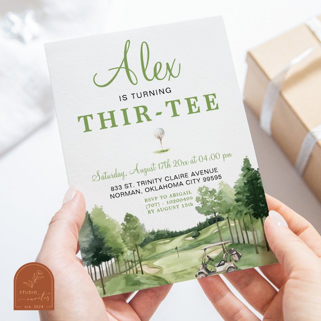 Invitación Golf Green Thir-Tee Adulto Afuera Cumpleaños (Subido por el creador)