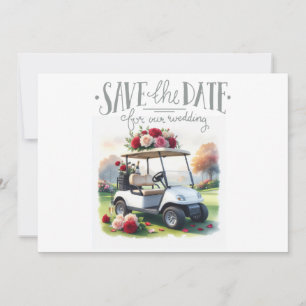 Invitación Golf Guarde la fecha para la fiesta de boda 