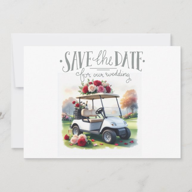 Invitación Golf Guarde la fecha para la fiesta de boda  (Anverso)