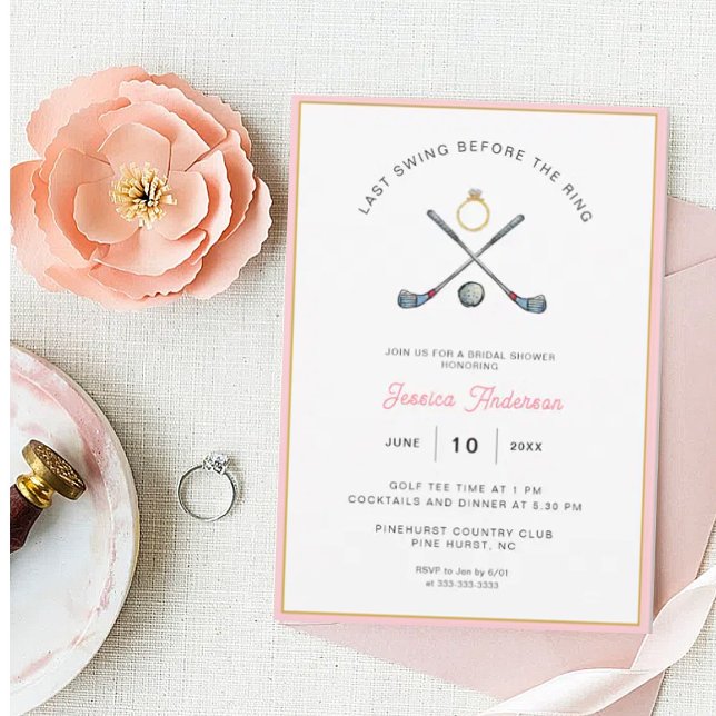 Invitación Golf "Last Swing before the Ring" Bridal Shower (Subido por el creador)