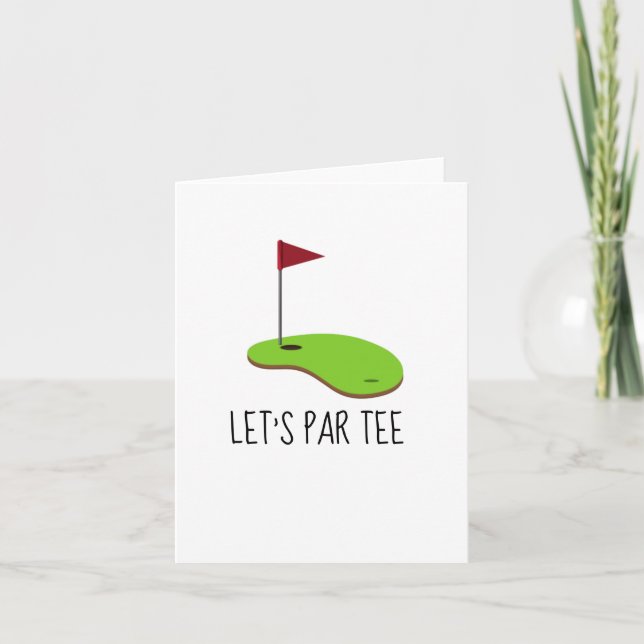 Invitación Golf Let's Par tee con bandera de golf en verde (Anverso)
