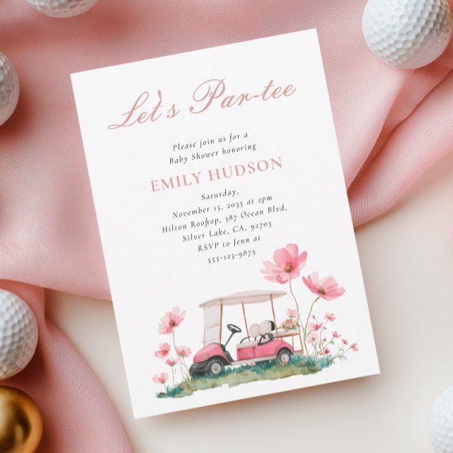 Invitación Golf Let's Par-tee Floral Baby Shower (Subido por el creador)