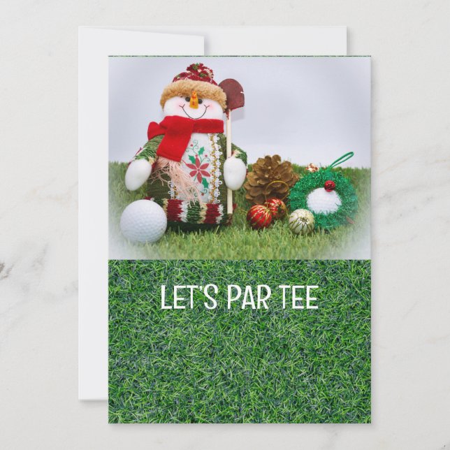 Invitación Golf Let's Par tee for Navidades (Anverso)