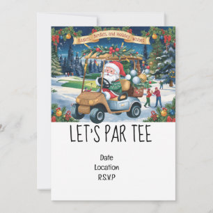 Invitación Golf Let's Par tee Navidades con Santa Claus Invi
