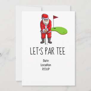 Invitación Golf Let's Par tee Navidades fiesta para Golfer