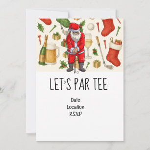 Invitación Golf Let's Par tee Navidades fiesta para Golfer