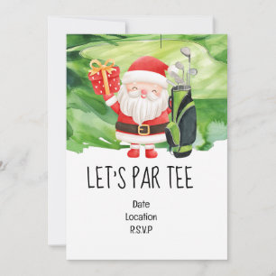 Invitación Golf Let's Par tee Navidades fiesta para Golfer