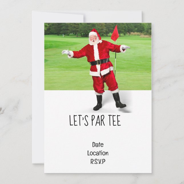 Invitación Golf Let's Par tee Navidades fiesta para Golfer (Anverso)