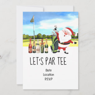 Invitación Golf Let's Par tee Navidades fiesta para Golfer
