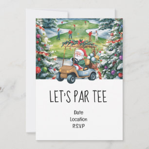 Invitación Golf Let's Par tee Navidades fiesta para Golfer