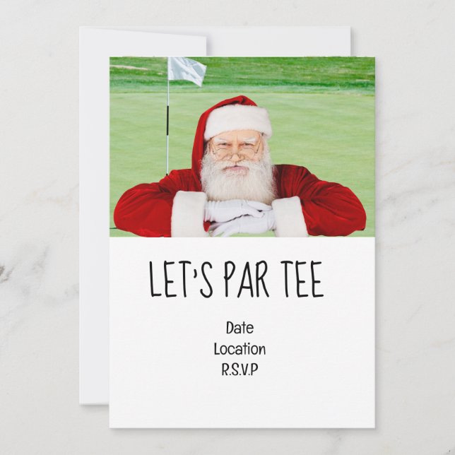 Invitación Golf Let's Par tee Navidades fiesta para Golfer (Anverso)