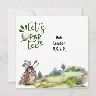 Invitación Golf Let's Par Tee para fiesta golfista