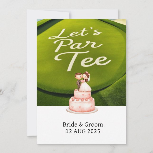 Invitación Golf Let's Par Tee texto on Putting Green (Anverso)