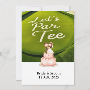 Invitación Golf Let's Par Tee texto on Putting Green
