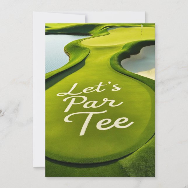 Invitación Golf Let's Par Tee texto on Putting Green (Anverso)