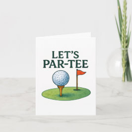 Invitación Golf Let's Party with Golf ball on tee