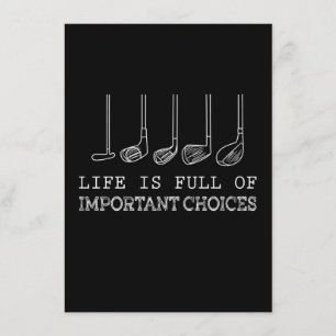 Invitación Golf Lover  La Vida Está Llena De Opciones Importa