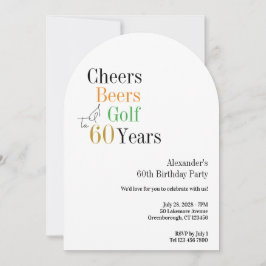 Invitación Golf Mínimo 60 Alegres y Cervezas