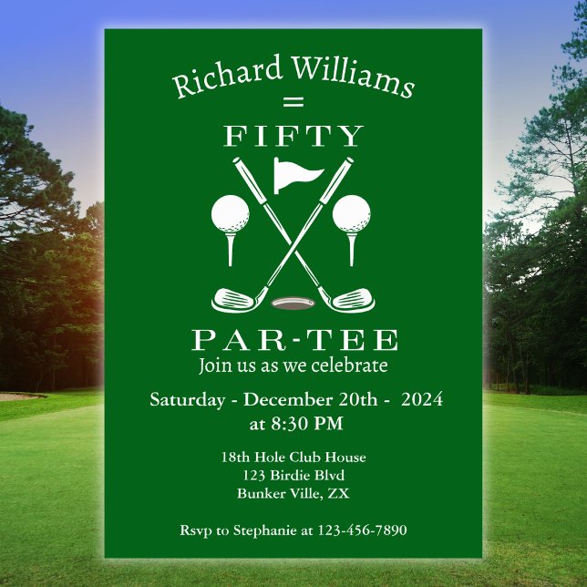 Invitación Golf Moderno Emblem Clubs 50 cumpleaños (Subido por el creador)