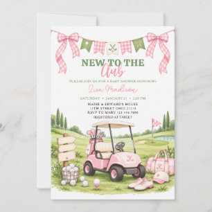 Invitación Golf Nueva En El Club Niña Rosa Baby Shower