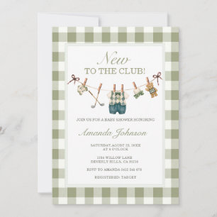 Invitación Golf Nueva en El Club Verde Cuadros Baby Shower