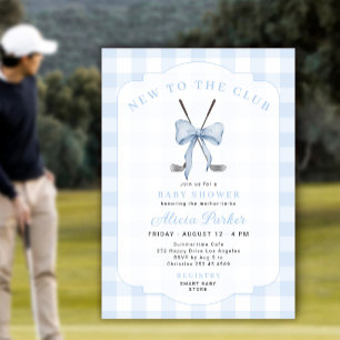 Invitación Golf nuevo en el club shower para bebé niño con cu