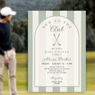 Invitación Golf nuevo en la fiesta de bebé de club sin distin