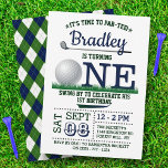 Invitación Golf PAR-TEE 1st Birthday<br><div class="desc">Celebrate in style with these trendy birthday invitations. The design is easy to personalize with your special event wording and your guests will be thrilled when they receive these fabulous invites.</div>