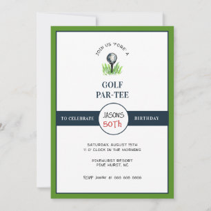 Invitación Golf PAR- TEE Fiesta de cumpleaños