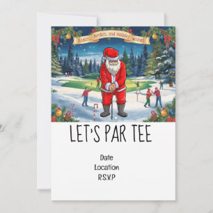 Invitación Golf Par tee Navidades con Santa Claus