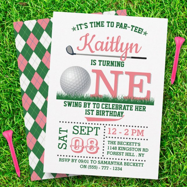 Invitación Golf PAR-TEE Primer cumpleaños (Subido por el creador)