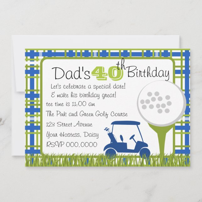 Invitación Golf Plaid (Anverso)