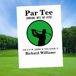 Invitación Golf Player Swinging into My Fifties 50th Birthday