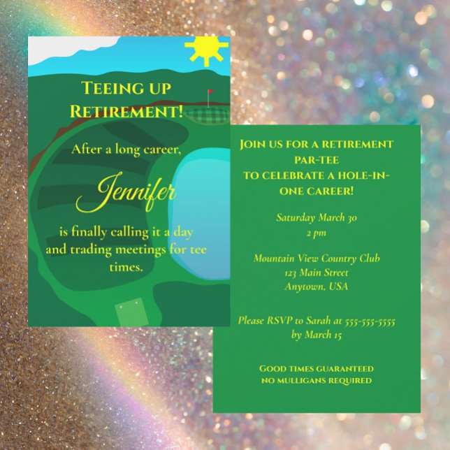 Invitación Golf Retirement Party, Tee Time Retirement (Subido por el creador)