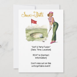 Invitación Golf  Retro Golf Chic: Golfista en el Green