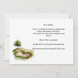 Invitación Golf  Retro Golf Chic: Woman Golfer at the Green