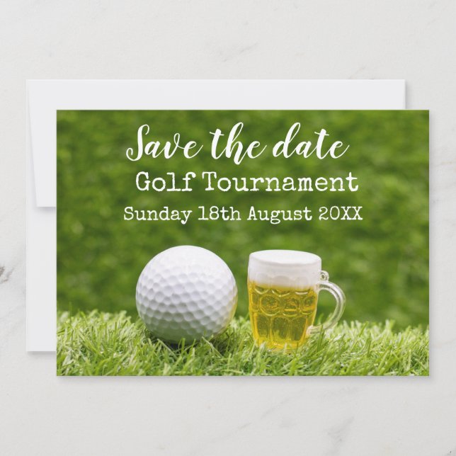 Invitación Golf Salva el Torneo de Golf con Cerveza (Anverso)