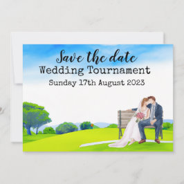 Invitación Golf Salva la fecha Boda de Golf Acuarela 